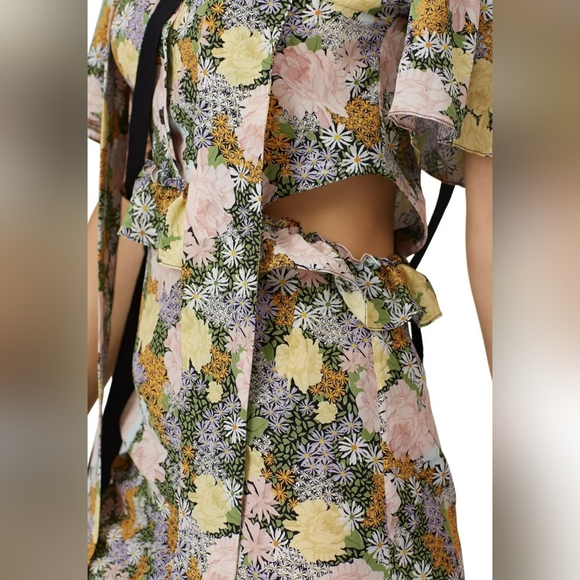 Rokh brand 100% silk split frill dress. MSRP $1208 - Picture 2 of 4